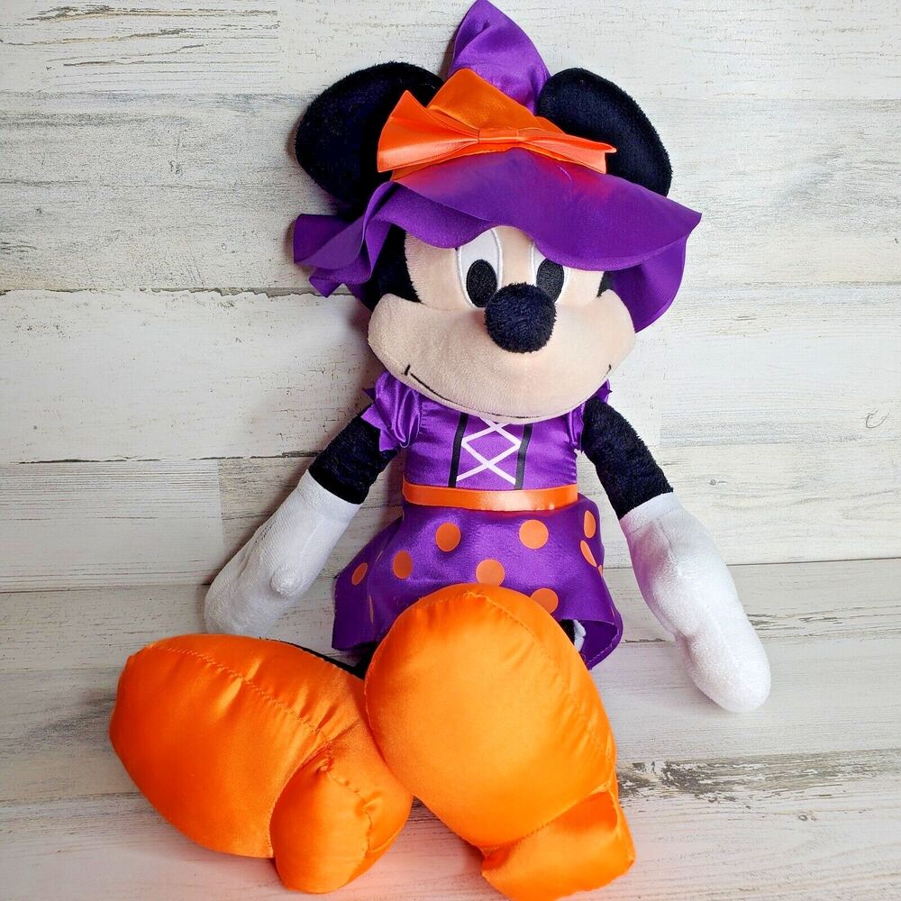 Disney Minnie Mouse Not So Scary Halloween Witch Plush Purple and Orange